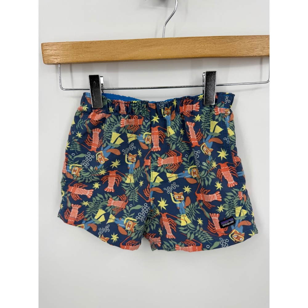 Patagonia baby Baggies Shorts Kids 2T Blue Lobster Scuba Fox Print 60279SP24